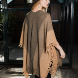 Multi Colored Ruana w/ Cinched Armholes