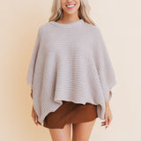 Urban Chic Ribbed Knit Sleeve Poncho
