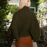 SnugStyle Turtleneck Ribbed Knit Poncho with Armholes