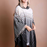 Cuddly Herringbone Hooded Poncho