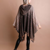 Cuddly Herringbone Hooded Poncho