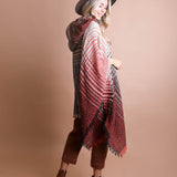 Cuddly Herringbone Hooded Poncho