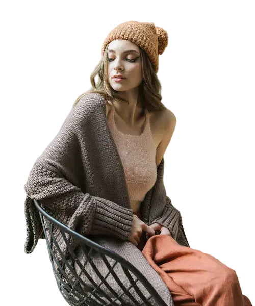Cuddly Bat Sleeve Knit Cardigan