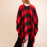 Classic Buffalo Check Tassel Ruana