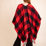 Classic Buffalo Check Tassel Ruana