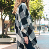Classic Buffalo Check Tassel Ruana