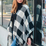 Classic Buffalo Check Tassel Ruana