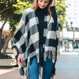 Classic Buffalo Check Tassel Ruana
