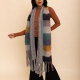 Knit Blend Tassel Trim Scarf