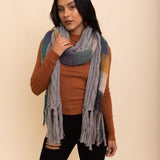 Knit Blend Tassel Trim Scarf