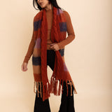 Knit Blend Tassel Trim Scarf