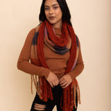Knit Blend Tassel Trim Scarf