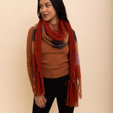 Knit Blend Tassel Trim Scarf