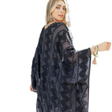 Soft Embroidered Zig Zag Kimono