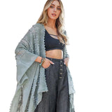 Soft Embroidered Zig Zag Kimono