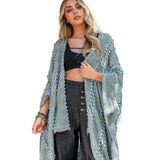 Soft Embroidered Zig Zag Kimono