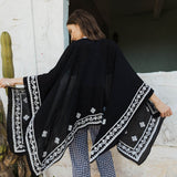 Floral Embroidered Sleeves Kimono