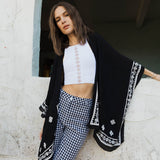 Floral Embroidered Sleeves Kimono