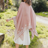 Floral Embroidered Sleeves Kimono