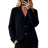 Women's Suit-Collar Thickened Knit Cardigan Coat