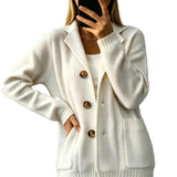 Women's Suit-Collar Thickened Knit Cardigan Coat