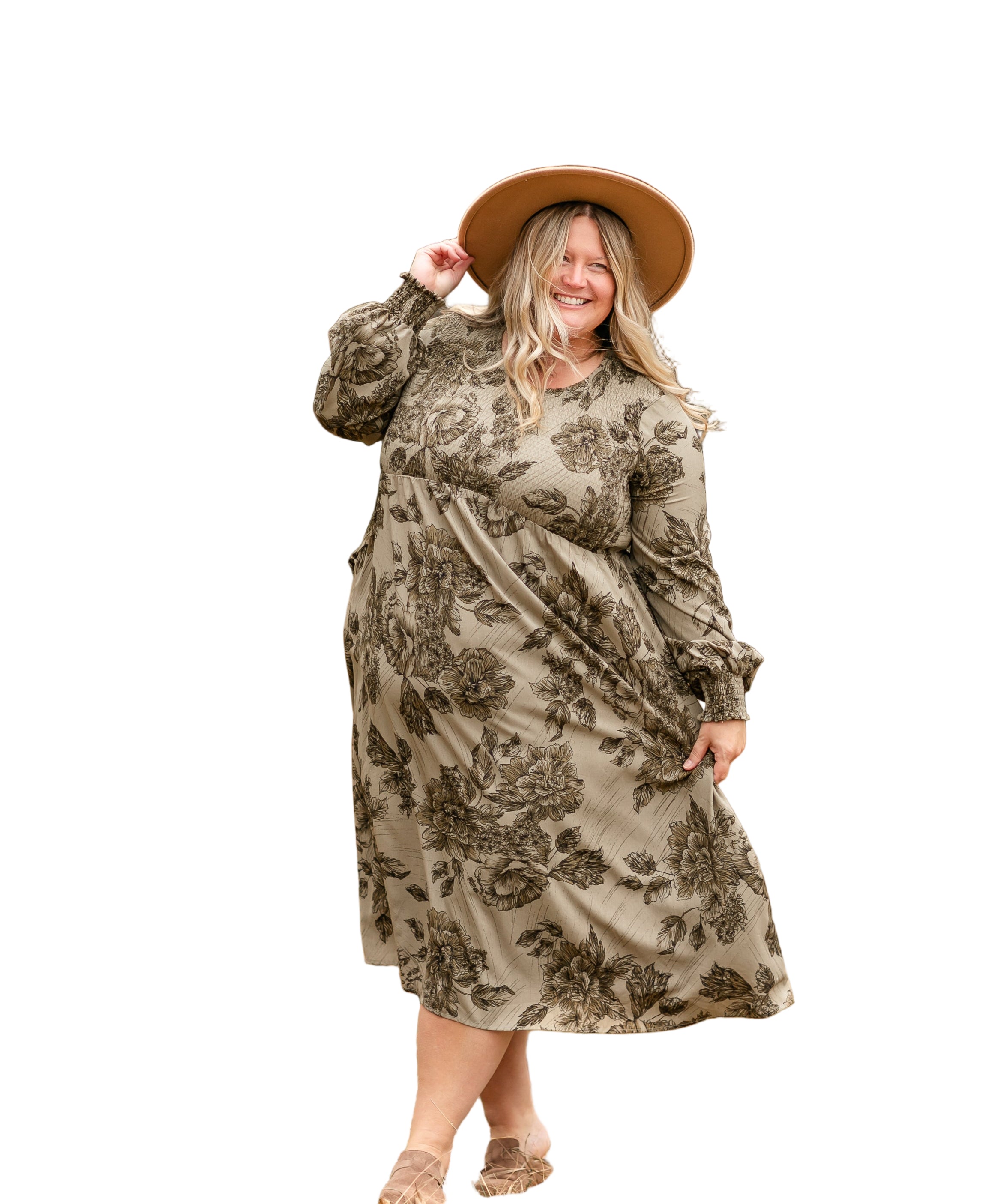 Aleeyah Smocked Midi Dress