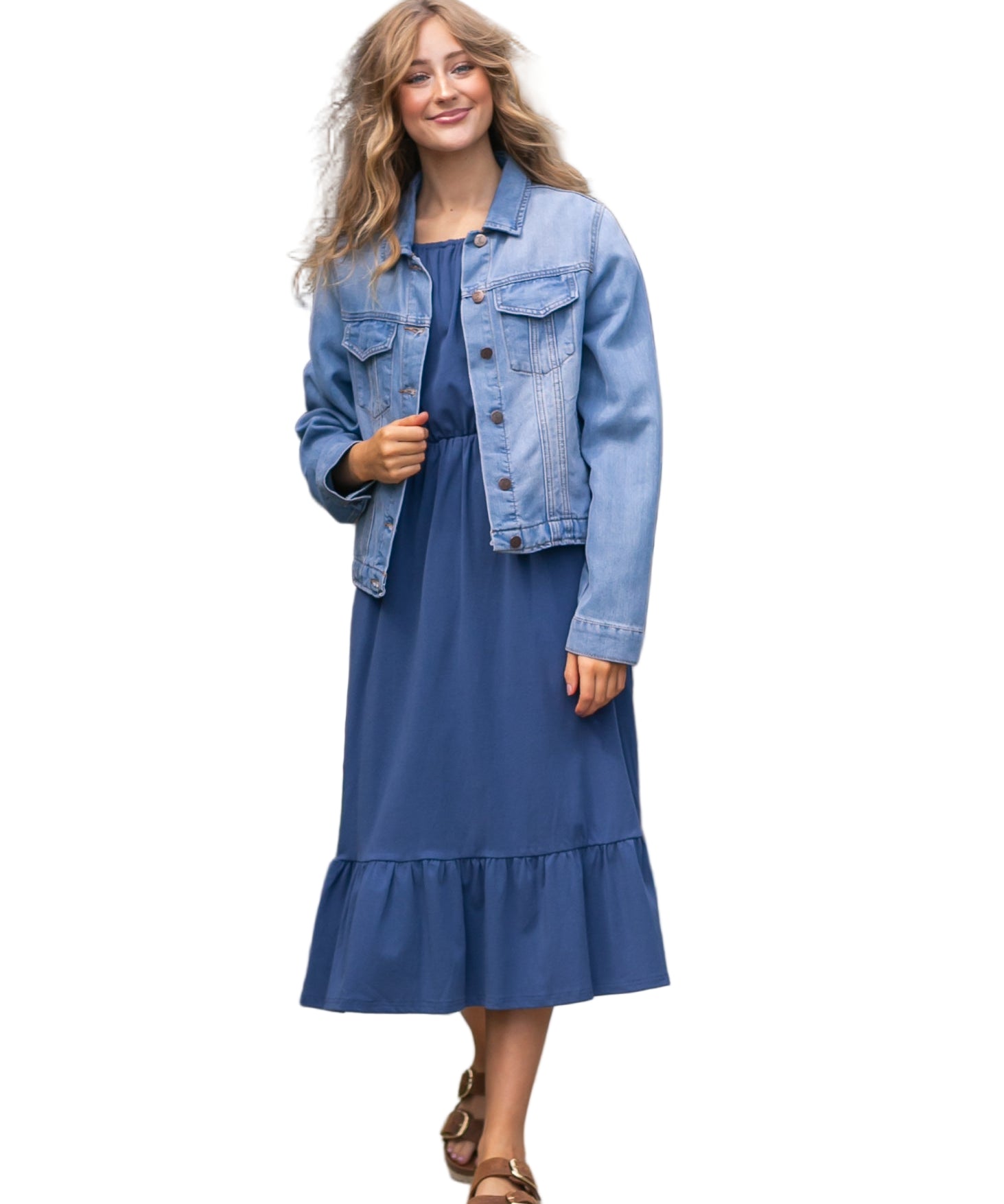 Amy Puff Sleeve Midi Dress