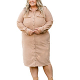 Anika Corduroy Shirt Dress