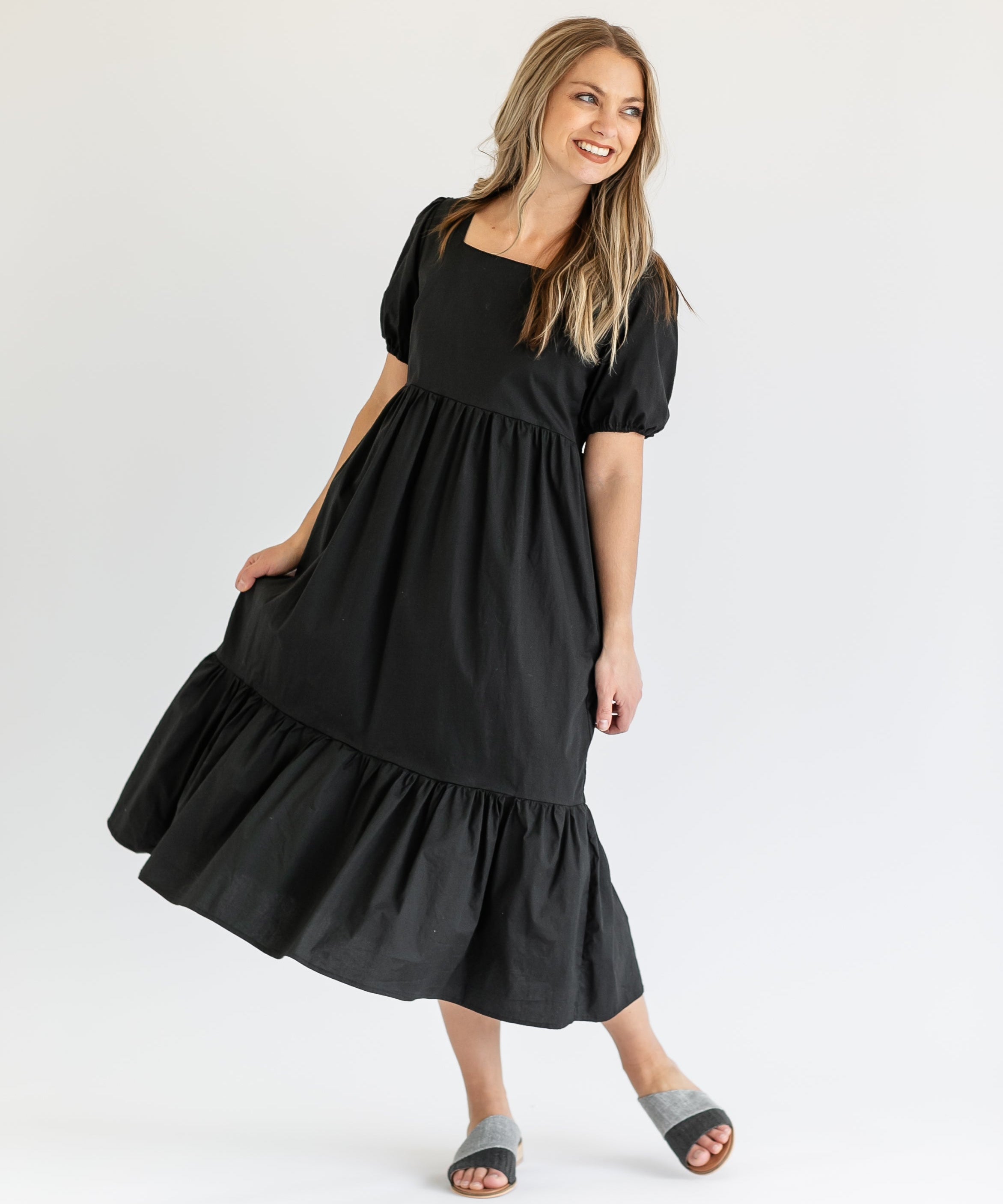 Ava Square Neck Midi Dress