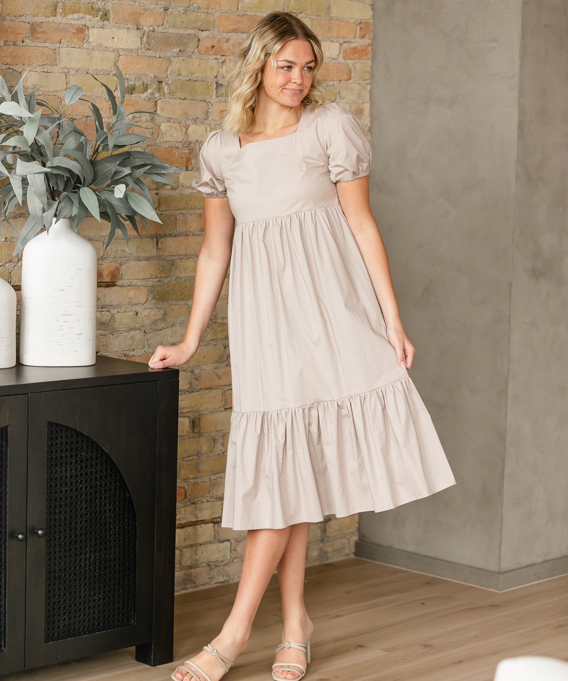 Ava Square Neck Midi Dress