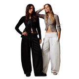 High-Waist Wide-Leg Casual Pants