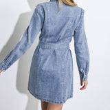 BE A LIGHT DENIM MINI DRESS