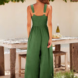 Ladies String Shoulder Overall Sleeveless Jumpsuit