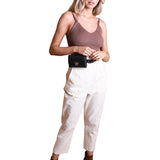 Mini Faux Leather Belt Bag – Chic with Gold Link Chain