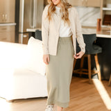 Bradi Side Zipper Athletic Midi Skirt