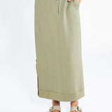Bradi Side Zipper Athletic Midi Skirt