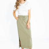 Bradi Side Zipper Athletic Midi Skirt