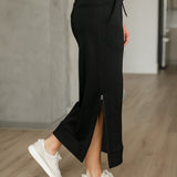 Bradi Side Zipper Athletic Midi Skirt