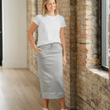 Bradi Side Zipper Athletic Midi Skirt