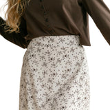 Braylyn Brown Floral Midi Skirt