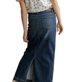 Bria Dark Wash Denim Maxi Skirt