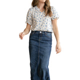 Bria Dark Wash Denim Maxi Skirt