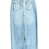 Bria Light Wash Denim Maxi Skirt