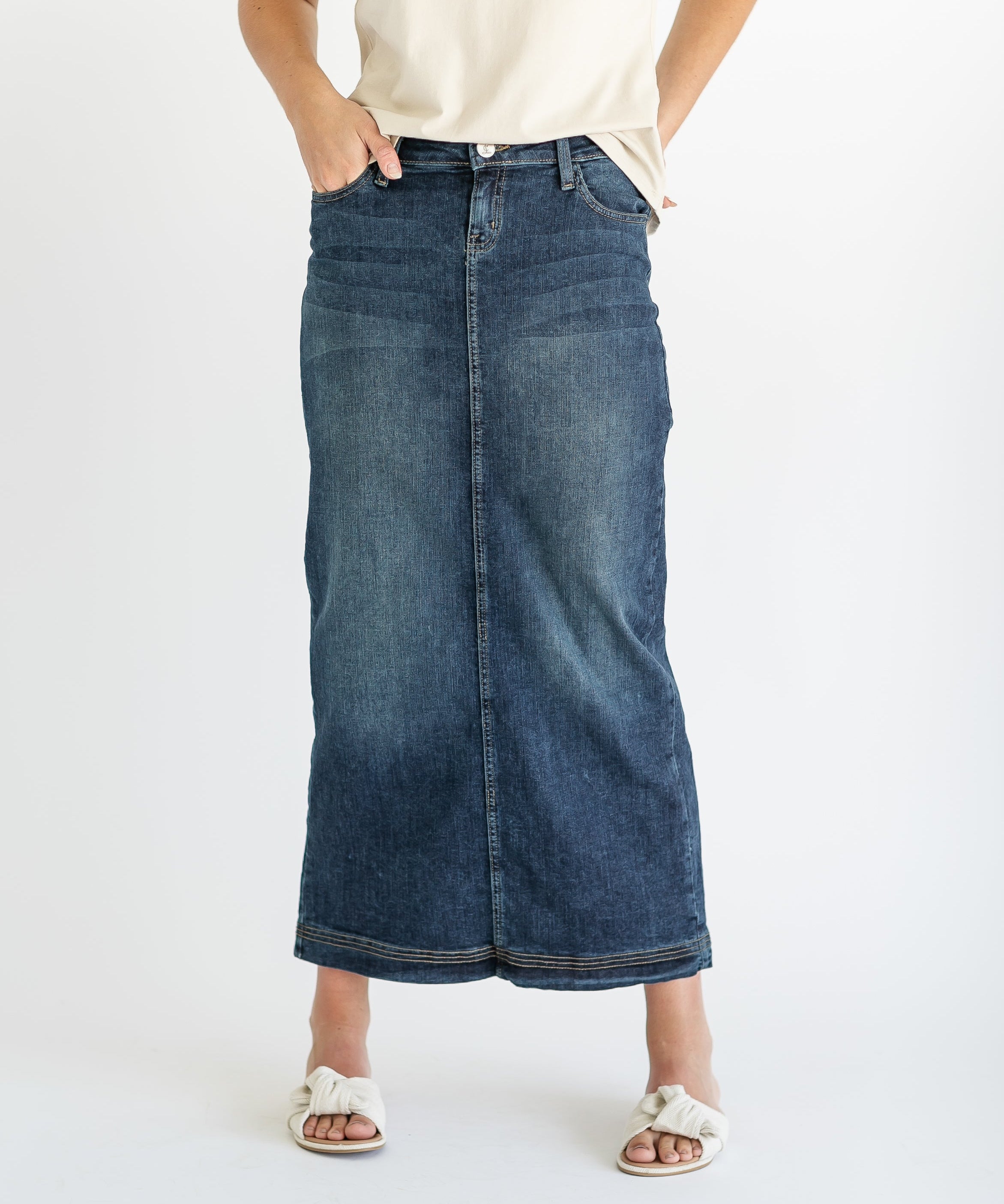 Bria Long Denim Maxi Skirt