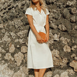ARYA Safari Midi Shirt Dress