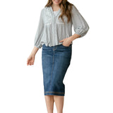 Bryn Dark Wash Denim Midi Skirt