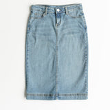 Bryn Light Wash Denim Midi Skirt