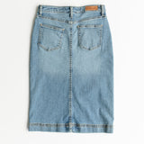 Bryn Light Wash Denim Midi Skirt