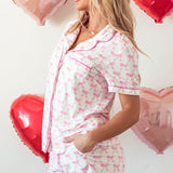 Pink Bow Valentines Pajama Set