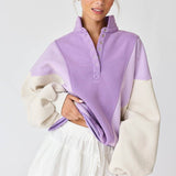 Lavender Color Block Sweatshirt